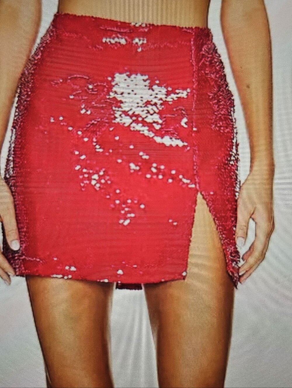 Amanda Uprichard Dale Red Sequin Mini Skirt